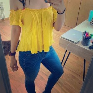 Yellow crop top